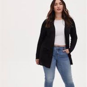 Torrid Black Open Front Cardigan